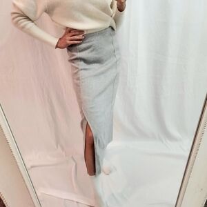 Banana Republic Light Gray Pencil Skirt Office Professional Cocktail Knit Wool